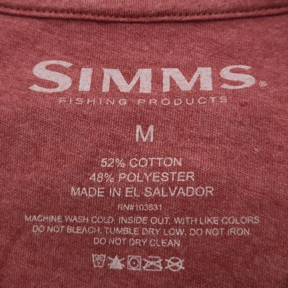 Simms Shirt Men S Fishing Products Red Short Sleeve T Cotton/Polyester Gorpcore
